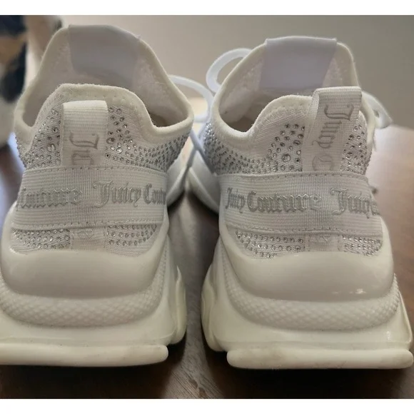Juicy Couture Y2K White Bling Chunky  Bling Sneakers size 9 - Picture 8 of 12